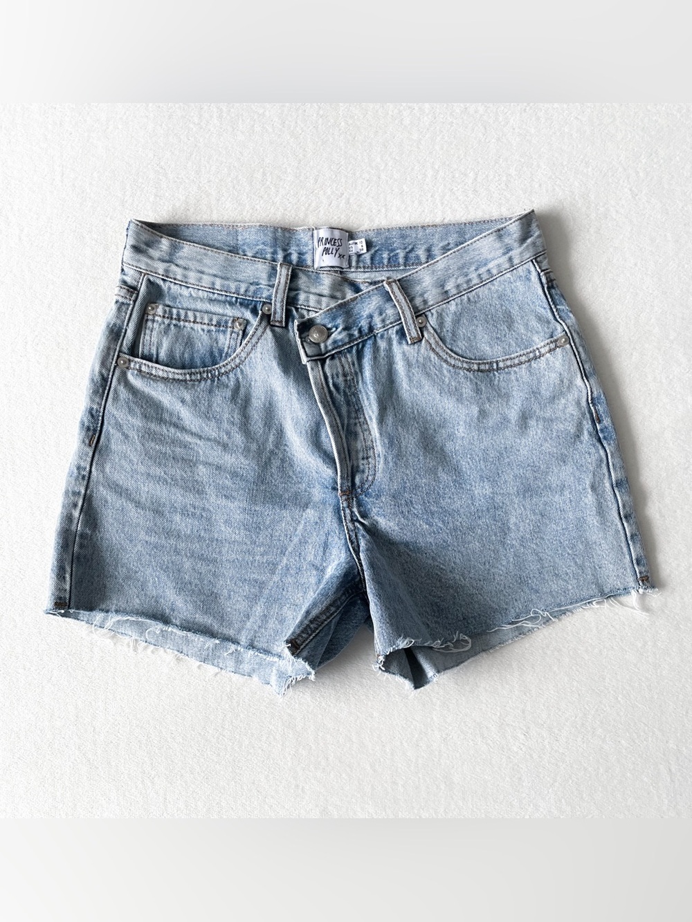 Princess Polly Asymmetric Denim Shorts
